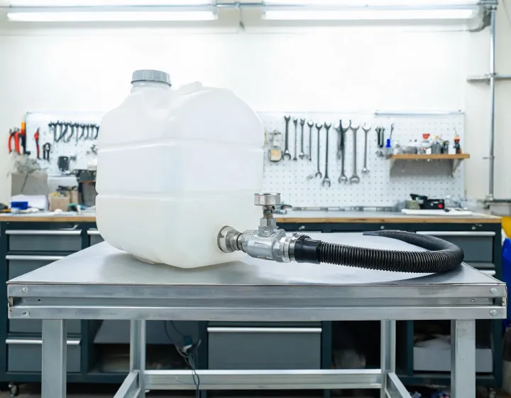 Mist blower nozzle and tank inspection