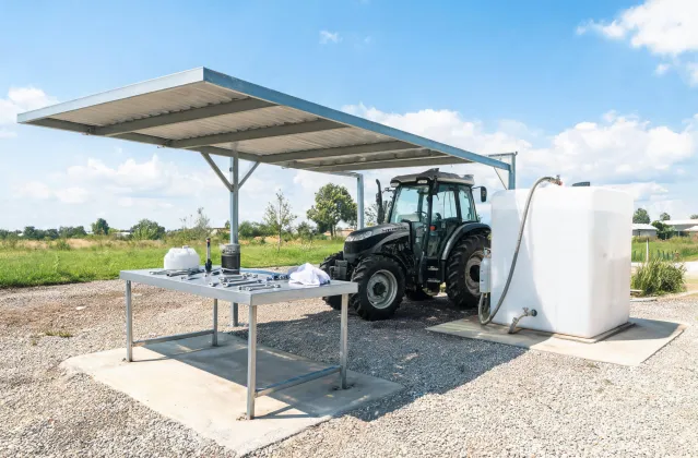 Farm equipment service area